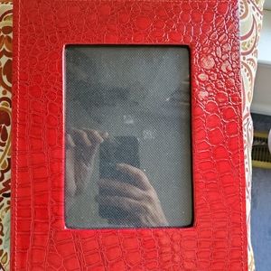 Red leather picture frame